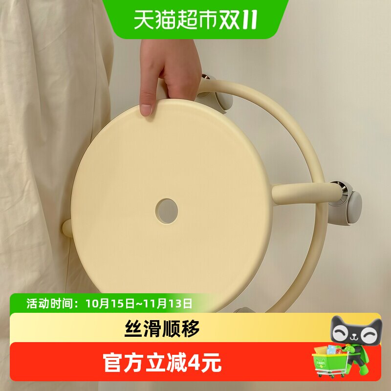 万向轮小凳子滑轮矮凳家用圆凳结实耐用滑轮移动儿童凳子现代简约