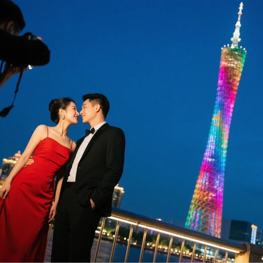 广州【广州塔】【现场收图全精修】摄影师亲子跟拍情侣全家福视频