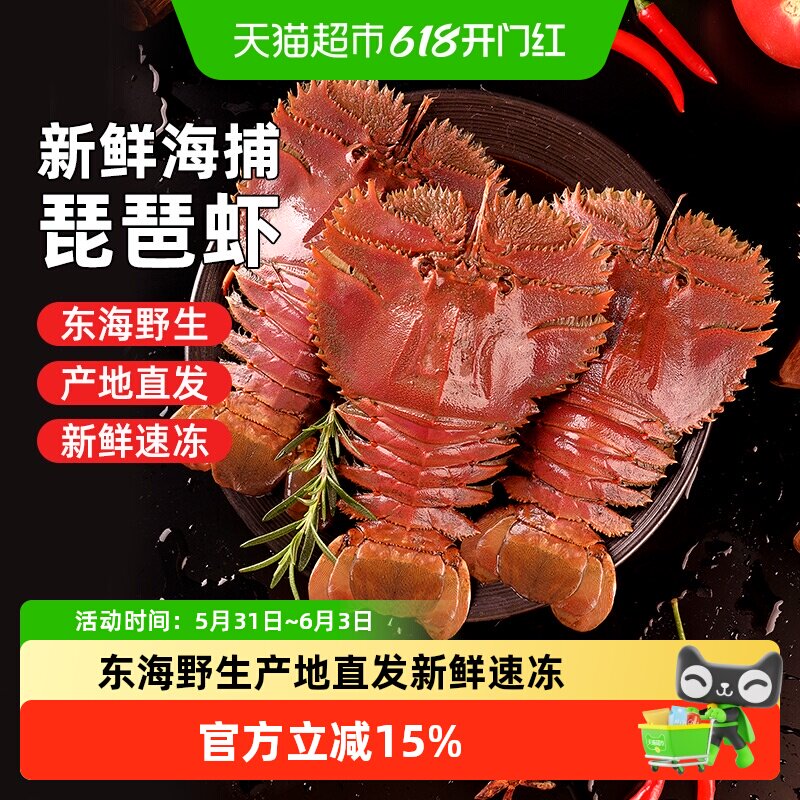 顺丰上门遇上鲜舟山琵琶虾特大新鲜冷冻海鲜虾姑非鲜活濑尿爬爬虾