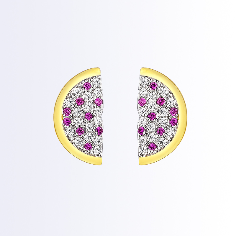 GlamEver小巧可爱西瓜耳钉