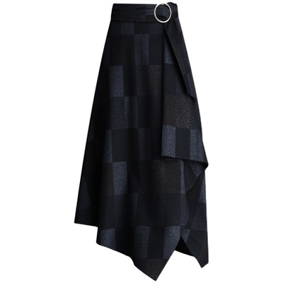 ins超火的毛呢格子新款半身裙