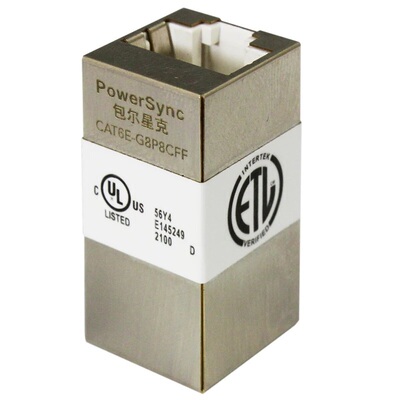 包尔星克6类屏蔽RJ45网线连接器对接头六类直通头CAT6E-G8P8CFF