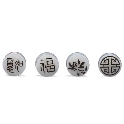 福字祥云菩提根雕刻瑞晨饰品树脂