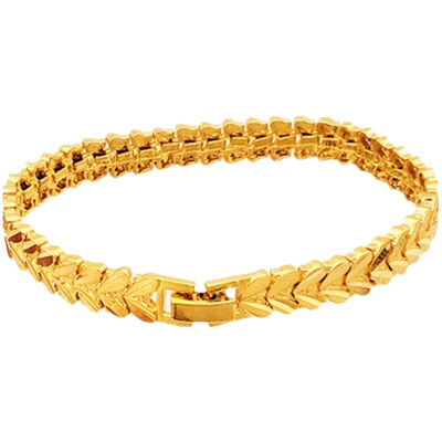 情侣款沙金铜镀金手链可拆卸搭扣