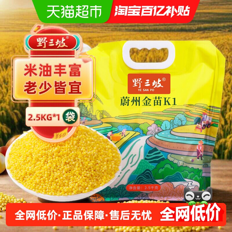 野三坡黄小米河北蔚县金苗k1优质农家新米五谷杂粮主食煮粥