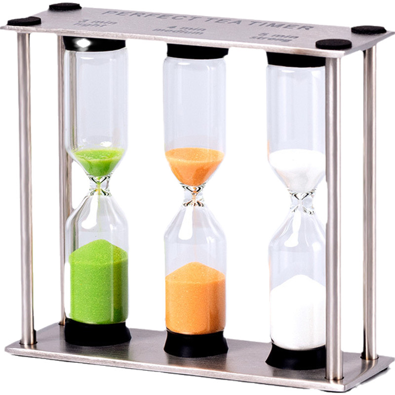 儿童刷牙沙漏计时器3/4/5分钟厨房倒计时器个性流沙瓶时间小摆件