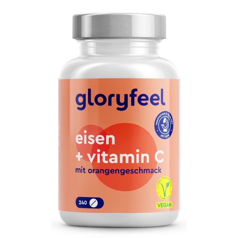 【自营】GloryFeel德国铁元补铁剂240片补血贫血女性孕妇维生素c