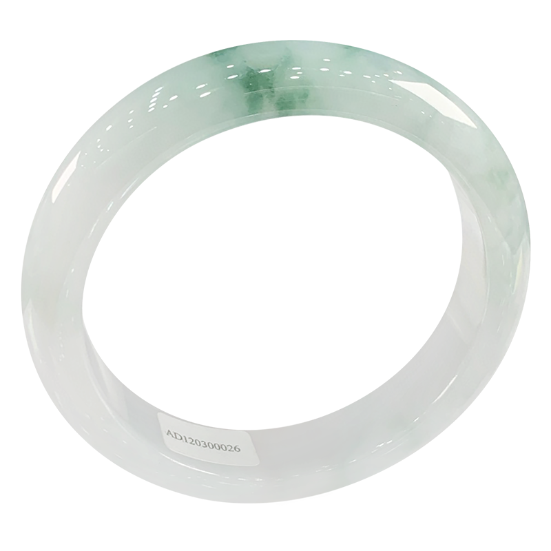 浅语拾光缅甸天然A货翡翠冰透飘绿花清莹种老水足玉手镯