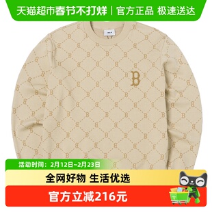 MLB女装经典复古老花系列圆领时尚潮流卫衣保暖户外运动套头衫