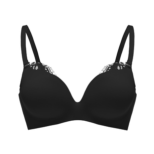 黑天鹅简约美胸内衣女透气薄款聚拢小胸收副乳文胸无钢圈纯色胸罩