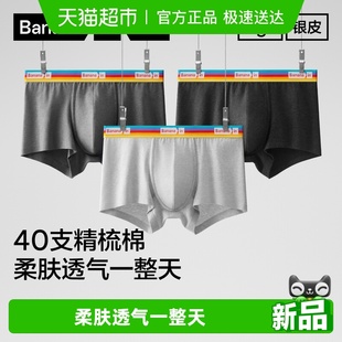 青少年四角短裤 纯棉透气裆新款 男生 运动内裤 蕉内银皮301S男士