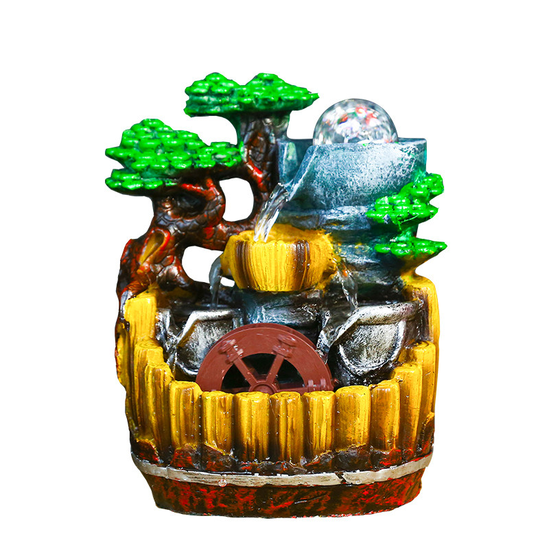 客厅鱼缸加湿器招财礼品假山流水