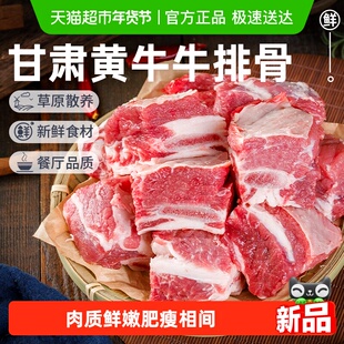 祁连天宝牛排骨甘肃祁连山黄牛牛排骨切块四肋排牛肋排烧烤食材