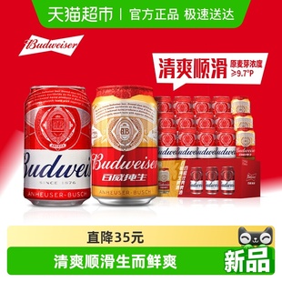 纯生330ml 12听 3听啤酒礼盒整箱醇正拉格 啤酒330ml 百威经典