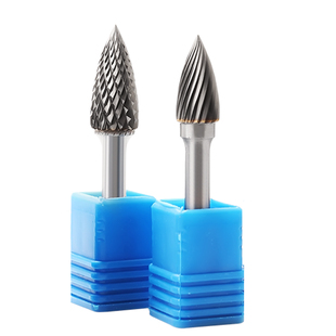 信工合金旋转锉钨钢磨头M型锥形尖头扩孔钻金属木工雕刻打磨铣刀