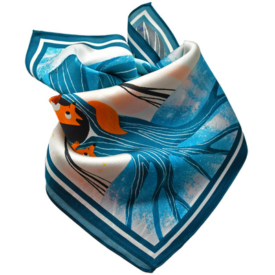 busyegg卡通小狐狸男童宝宝丝巾