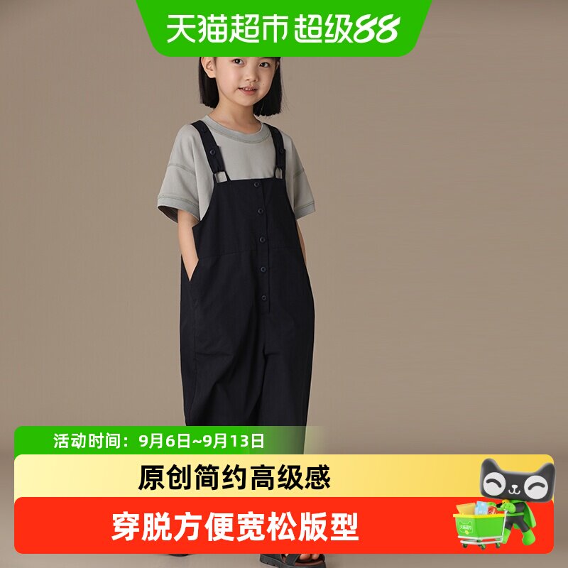 哈齿全棉背带裤宽松裤子图片