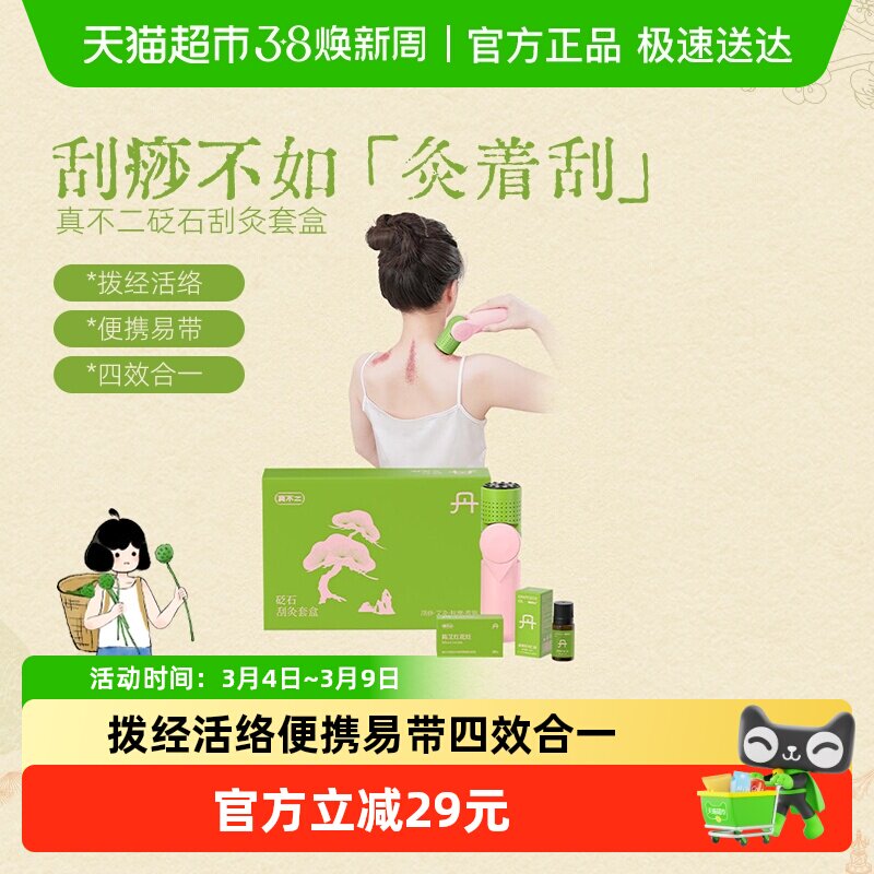 真不二艾灸仪艾灸盒随身灸刮痧艾灸棒面部加热拨筋棒经络刷1套