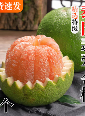 泰国翡翠红心柚子青皮爆汁清香泰柚蜜柚进口甜柚子贵族金柚包邮