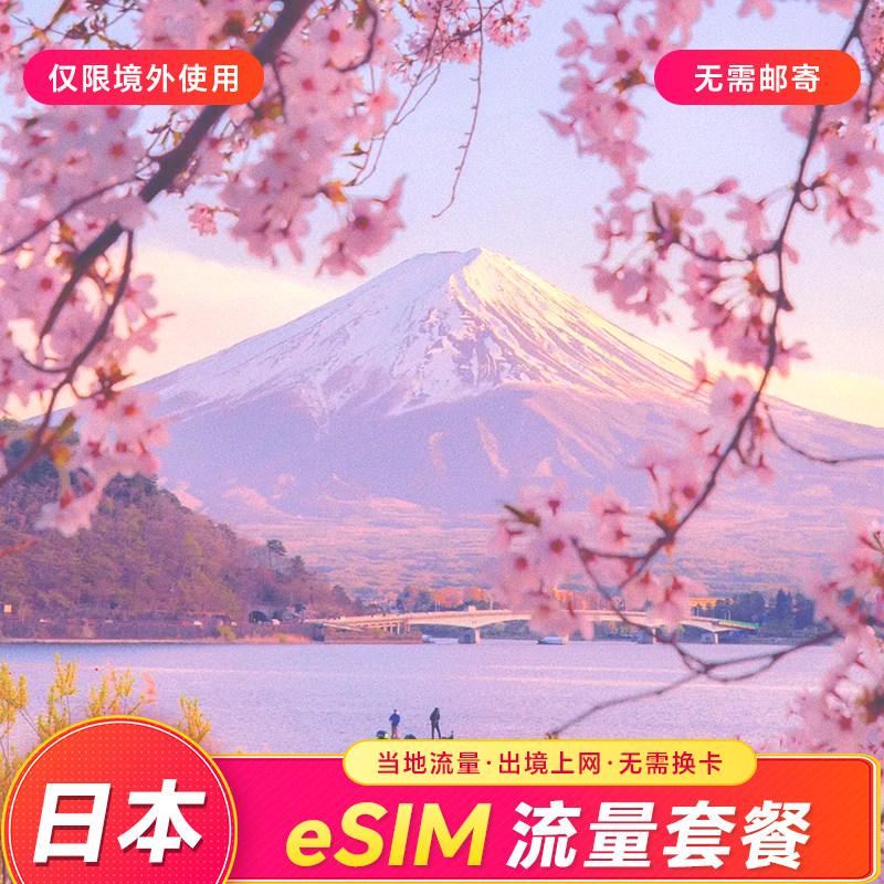 日本eSIM 流量充值4G5G上网套餐东京大阪北海道旅游留学兔实体卡