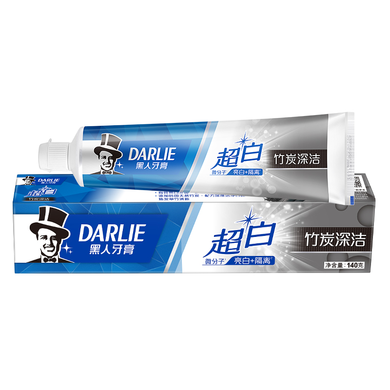 DARLIE好来(原黑人)牙膏超白竹炭140g亮齿去牙渍去黄去烟渍护牙龈