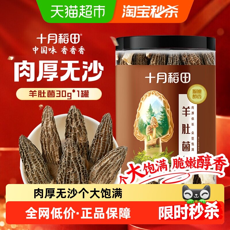 十月稻田羊肚菌5-7cm大个装无沙云南特产煲汤新鲜汤料包