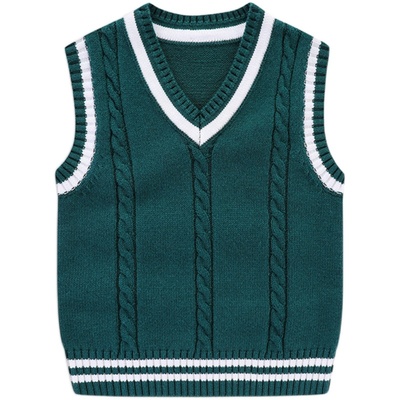 春秋纯棉毛线衣针织背心马甲