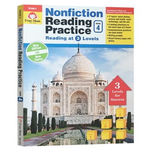英文原版 非虚构类文学阅读练习 四年级 Nonfiction Reading Practice Grade 4儿童图书
