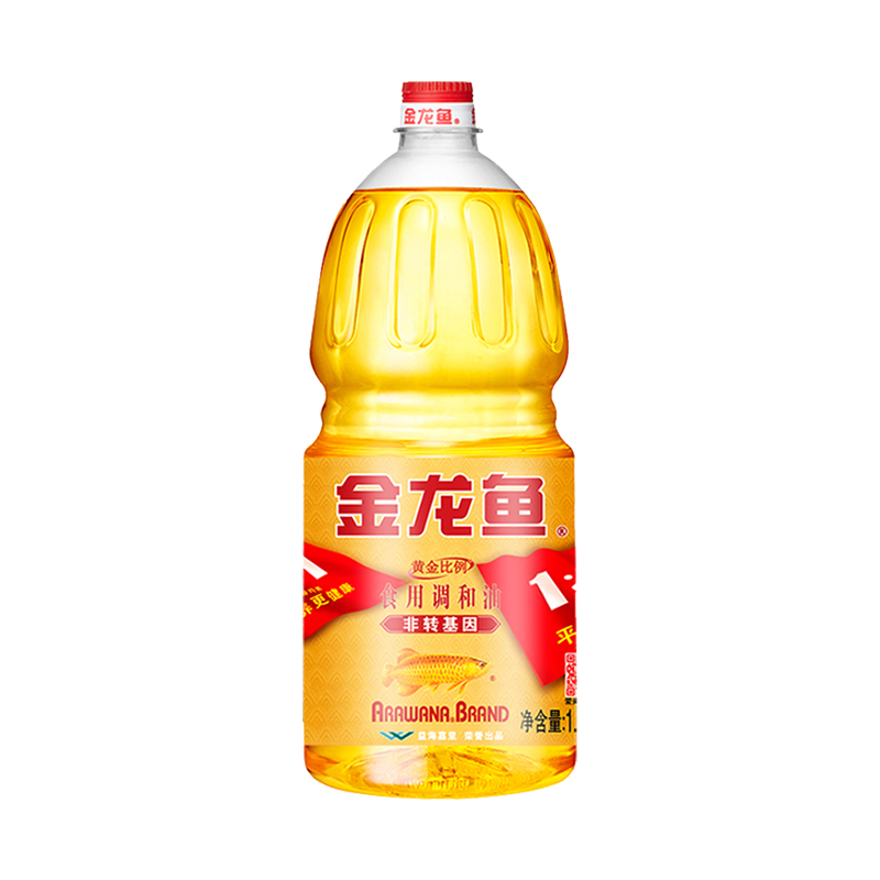 金龙鱼黄金比例食用调和油1.8L/桶食用油非转基因植物家用