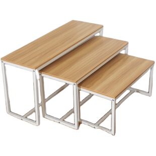 商场服装店鞋店包店花店实木高低橱窗展示桌台架流水台标配套小号