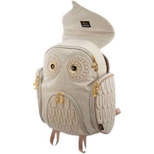 香港设计Morn Creations猫头鹰背包轻奢羊毛绒做仿铆钉ins风潮牌
