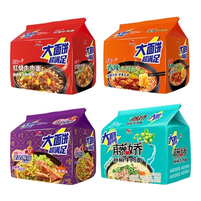 统一面big大面饼方便面5袋10袋装速食夜宵藤椒老坛酸菜红烧牛肉泡