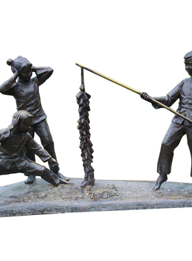 玻璃钢童趣玩耍习俗街头小品雕塑