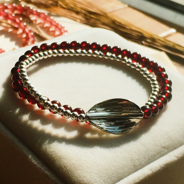 石榴石多圈纯银学生款情人节手串