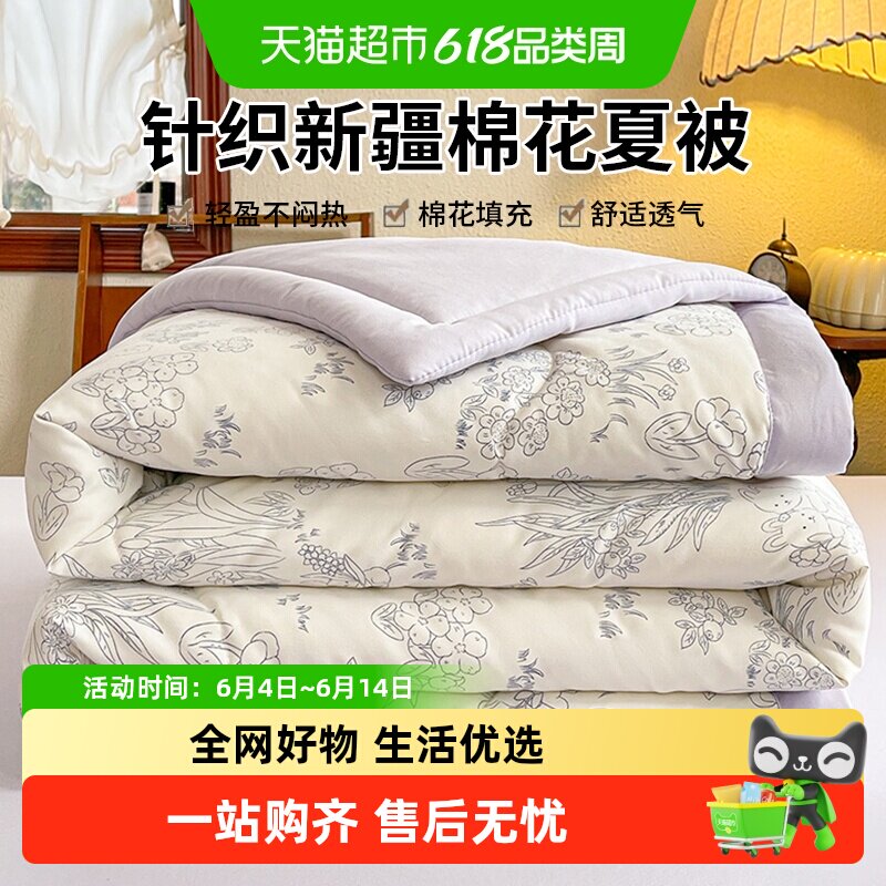 A类双层纱新疆棉夏凉被芯家用宿舍空调被水洗棉可机洗夏季薄被子