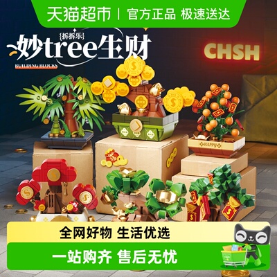 费米积木仿真多肉盆栽积木盲盒