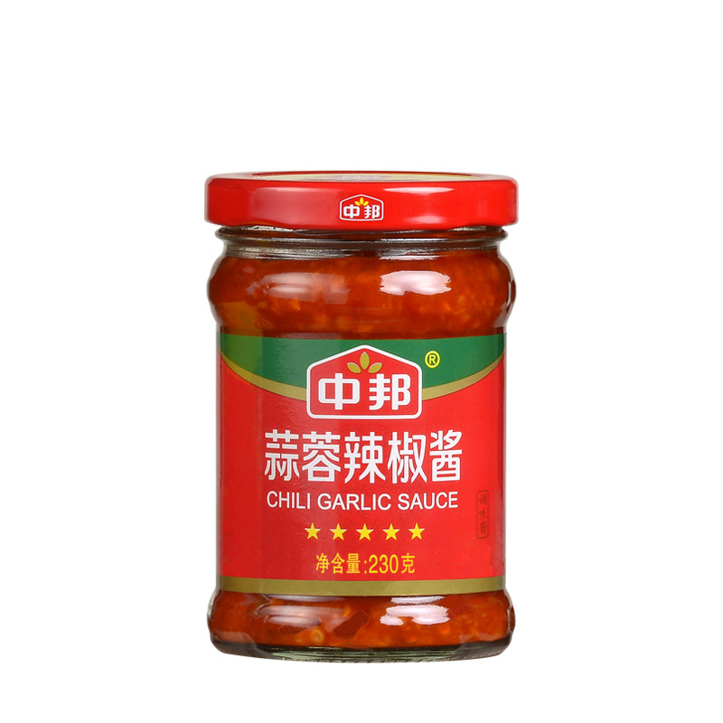 中邦蒜蓉辣椒酱230g拌饭火锅蘸料牛杂肠粉微辣调料辣酱官方旗舰店