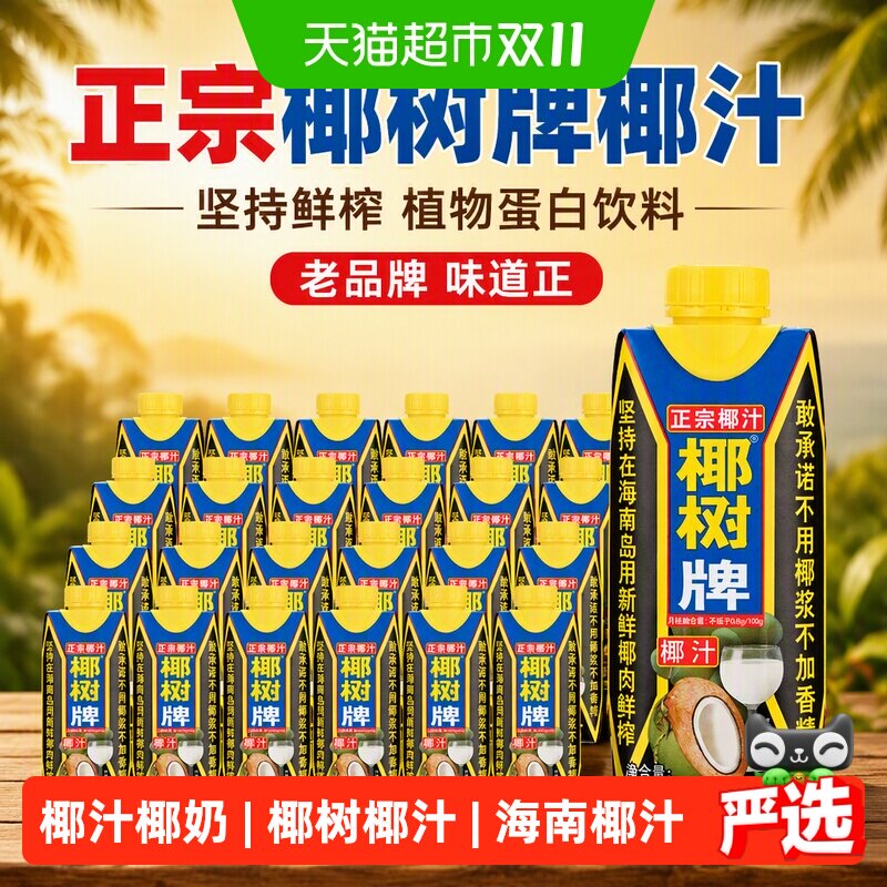 椰树椰汁正宗椰树牌植物蛋白椰奶椰子汁饮料330ml*24盒/箱装