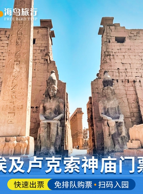 [卢克索神庙-门票]埃及卢克索神庙Luxor Temple拉美西斯二世塔门夜游电子票扫码入场