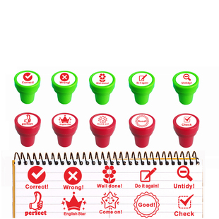 英文奖励印章教师专用评语批改作业鼓励语学习学生good皇冠大拇指