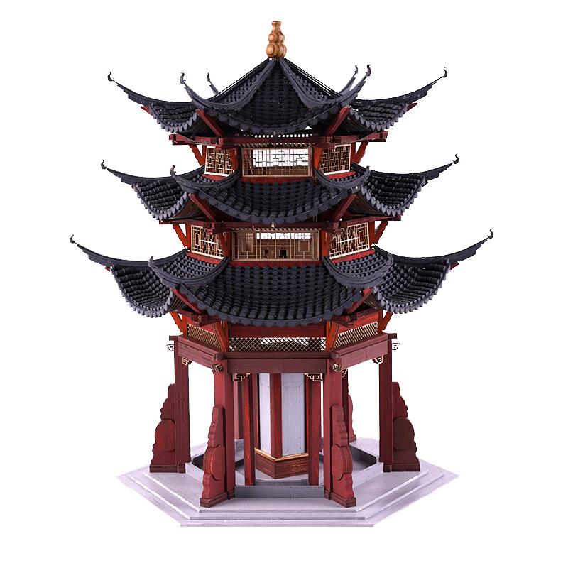 双凤亭八角塔亭子榫卯建筑模型