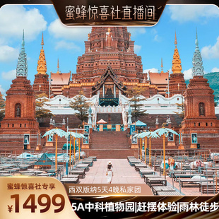 【蜜蜂惊喜社】云南旅游西双版纳5天4晚私家团中科植物园野象谷