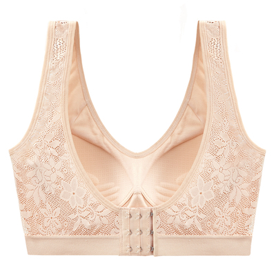 性感内衣蕾丝美背一体文胸背心式无钢圈小胸聚拢上托调整型胸罩女