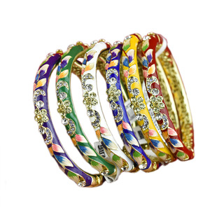 老北京景泰蓝双层镂空开口细款手镯子故宫颐和园旅游纪念品送朋友