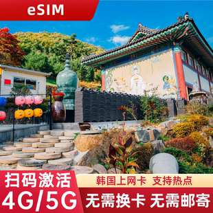 韩国eSIM手机虚拟电话卡留学旅游流量上网卡2G无限流量船员3/5天