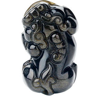 金曜石貔貅手链配件黑曜石貔貅吊坠项坠diy佛珠手串配珠男女款