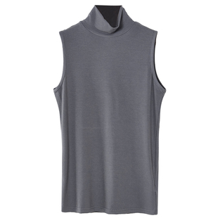 韩版早春夏季新款中高领纯棉修身无袖修身背心女装上衣内搭打底衫