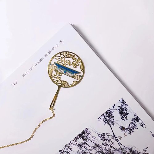 南湖名胜吊链书签 南湖革命纪念馆图样书签