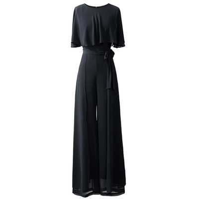 时尚荷叶袖连体裤长款连衣连身裤