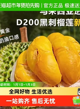 大马彭亨州马来西亚黑刺榴莲d200正宗进口老树榴莲液氮冷冻水果